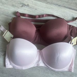 Spree Intimates Convertible Strapless Bra 2-Pack | Size 40D | NWT